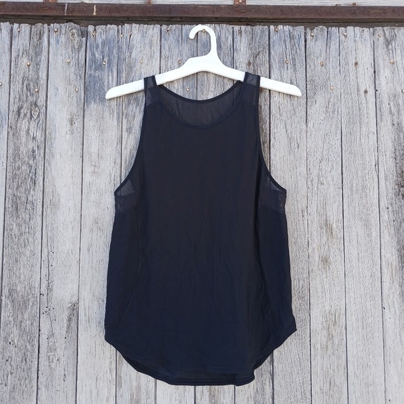 lululemon athletica Tops - Lululemon Womens Size 4 Black Sculpt ll Mesh Panels Relaxed Active Tank Top